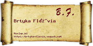 Brtyka Flávia névjegykártya